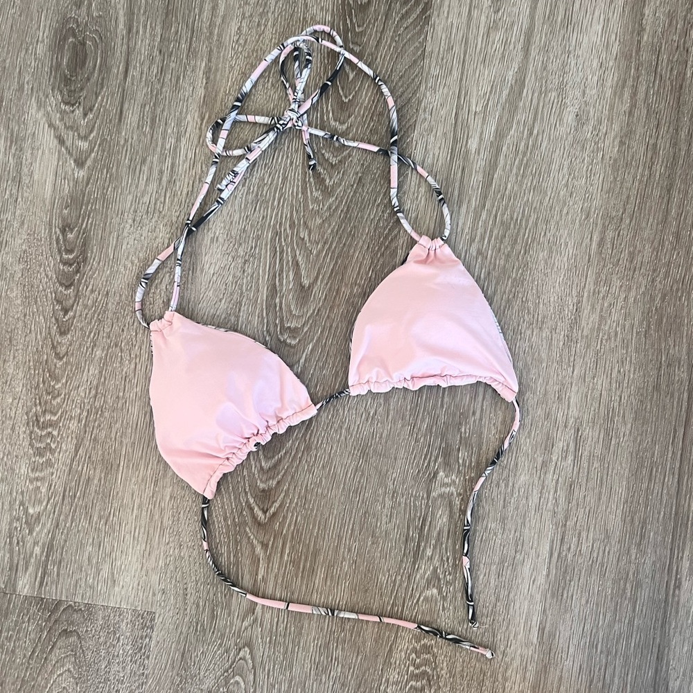 San Lorenzo light pink reversible bikini top small